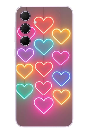 Samsung Galaxy A35 Uyumlu Neon Kalpler Baskılı Silikon Kılıf