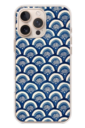 İphone 16 Pro Max Uyumlu Mavi Bükleler Baskılı Silikon Kılıf