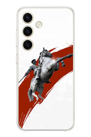 Samsung Galaxy S24 Uyumlu Şaha Kalkmış At Detaylı Atatürk  Baskılı Silikon Kılıf