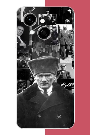 Tecno Spark GO 1 Uyumlu atatürk kolaj 2.jpeg Baskılı Silikon Kılıf