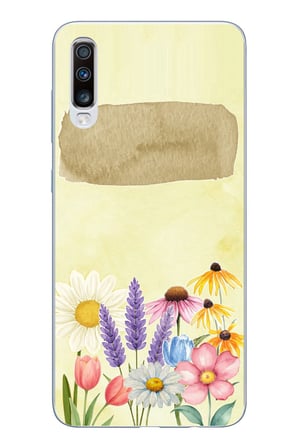 Samsung Galaxy A50-A30S Uyumlu Sulu Boya Dokulu Vazoda Çiçek Desenli Baskılı Silikon Kılıf
