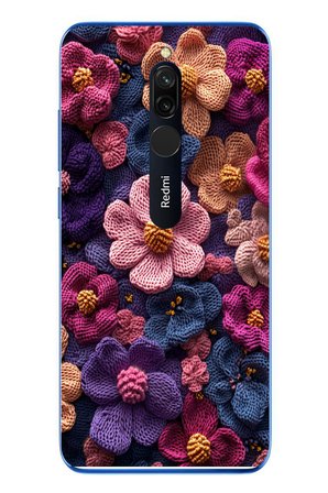 Redmi 8 Uyumlu Çiçek Örgüsü Baskılı Silikon Kılıf