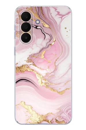 Samsung Galaxy A27 Uyumlu Pembe Mermer Baskılı Silikon Kılıf
