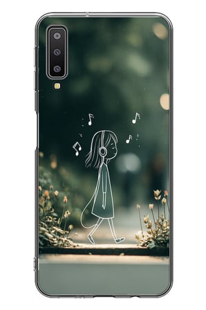 Samsung Galaxy A7 2018 Uyumlu Neon Kız Çocugu Baskılı Silikon Kılıf