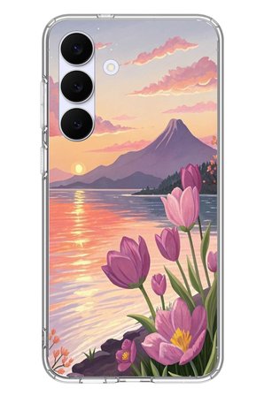Samsung Galaxy S25 FE Uyumlu Çiçek Yağlı Boya Baskılı Silikon Kılıf