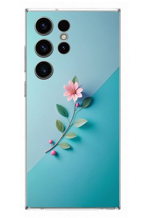 Samsung Galaxy S23 Ultra Uyumlu Çiçeğin Pembesi Baskılı Silikon Kılıf