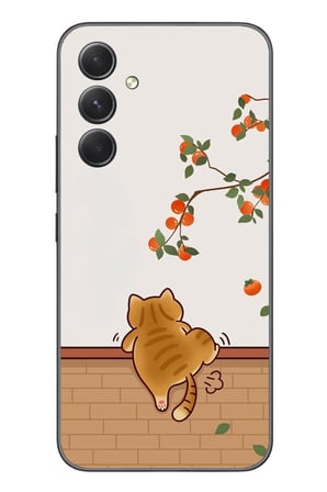 Samsung Galaxy A54 Uyumlu Kedi Tırmanıyor Baskılı Silikon Kılıf