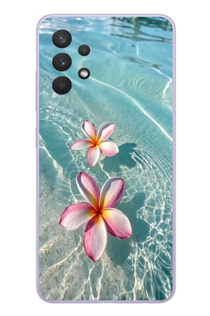 Samsung Galaxy A32 Uyumlu Denizde Çiçekler Baskılı Silikon Kılıf