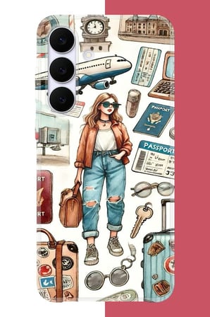 Samsung Galaxy S25 FE Uyumlu vintage-travel Baskılı Silikon Kılıf