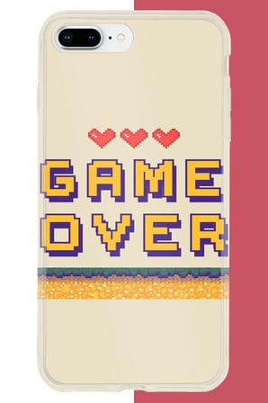 iPhone 7 PLUS-8 PLUS Uyumlu game over Baskılı Silikon Kılıf