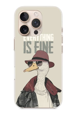 iPhone 16 PRO MAX Uyumlu Everything is fine Baskılı Silikon Kılıf