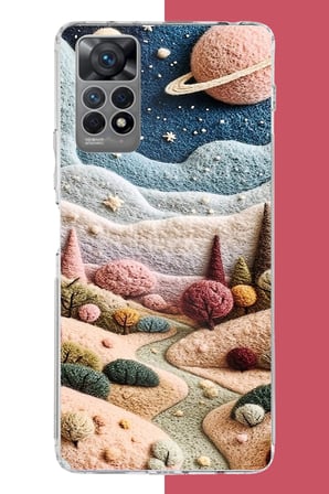 Redmi Note 12 PRO 4G Uyumlu plato ve uzay Baskılı Silikon Kılıf