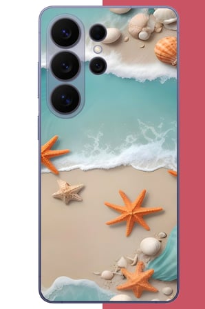 Samsung Galaxy S26 Ultra Uyumlu turuncu deniz yıldızı Baskılı Silikon Kılıf