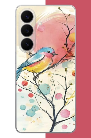 Samsung Galaxy S26 Plus Uyumlu renkli kuş Baskılı Silikon Kılıf