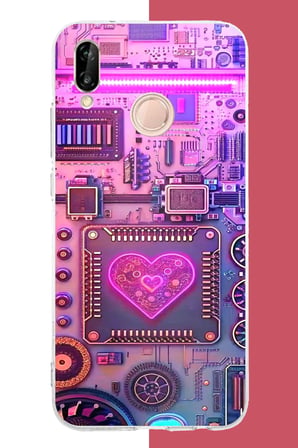 Huawei P20 Lite Uyumlu Cyberpunk neon Baskılı Silikon Kılıf