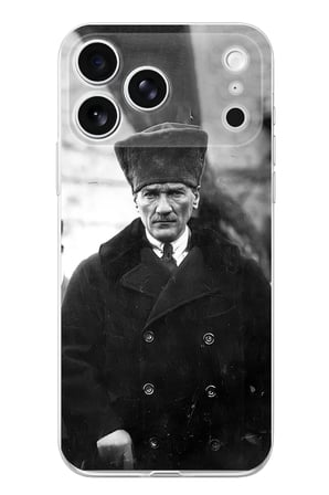 İphone 17 PRO Uyumlu Mustafa Kemal Atatürk Portre Baskılı Silikon Kılıf