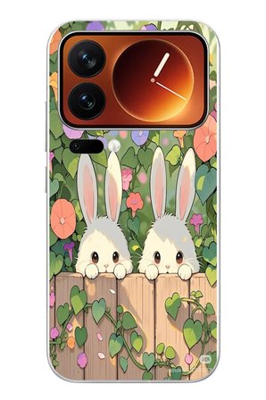 Xiaomi 17 Pro Max Uyumlu Tavşan Kardeşler Baskılı Silikon Kılıf