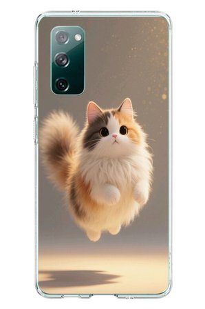 Samsung Galaxy S20 FE Uyumlu Zıplayan Kedi Baskılı Silikon Kılıf