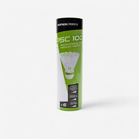 Plastik Badminton Topu - Orta Boy - 6'lı Paket - Beyaz - PSC 100