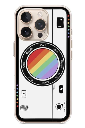İphone 16 Pro Uyumlu Gökkuşaklı Makine Baskılı Silikon Kılıf