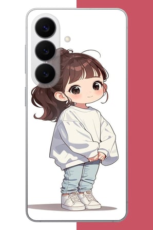 Samsung Galaxy S26 Plus Uyumlu kawaii beyaz sweatshirt kız Baskılı Silikon Kılıf