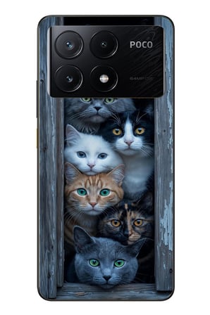 Poco X6 Pro Uyumlu Yavru Kediler Baskılı Silikon Kılıf
