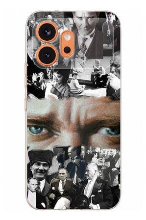 Honor 600 Uyumlu Atatürk Renkli Kolaj Gözler Baskılı Silikon Kılıf