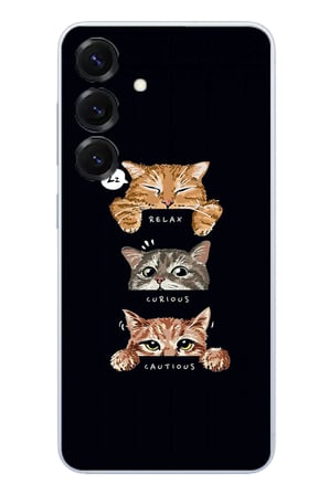 Samsung Galaxy S25 Uyumlu Kedi Halleri Baskılı Silikon Kılıf