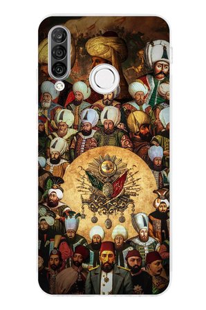 Huawei P30 Lite Uyumlu Osmanlı Padişahları Baskılı Silikon Kılıf