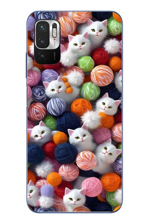 Redmi Note 10 5G Uyumlu Renkli Kediler Baskılı Silikon Kılıf