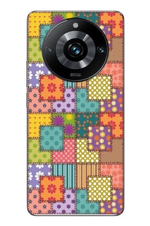 Realme 11 Pro Uyumlu Kare Motifleri Baskılı Silikon Kılıf