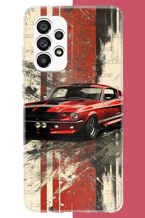 Samsung Galaxy A23 Uyumlu kırmızı mustang.jpeg Baskılı Silikon Kılıf