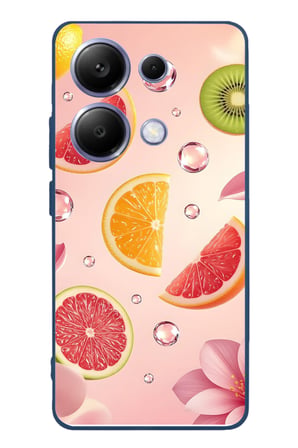 Poco X7 Pro Uyumlu Meyve Dilimleri Baskılı Silikon Kılıf