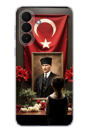 Samsung Galaxy A27 Uyumlu Atatürk Türk Bayrağı Tablo Baskılı Silikon Kılıf