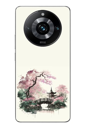 Realme 11 Pro Uyumlu Japon Bahçesi Baskılı Silikon Kılıf