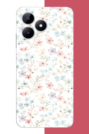 Realme Note 50 Uyumlu lila mavi pattern Baskılı Silikon Kılıf