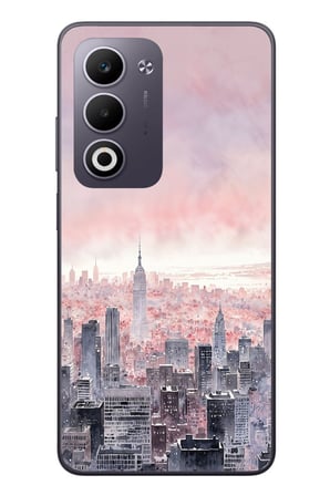 Oppo A5 4G Uyumlu Gökdelenler Baskılı Silikon Kılıf