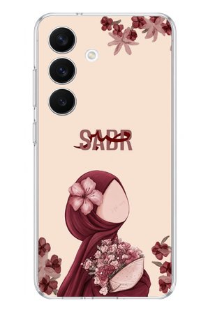 Samsung Galaxy S26 Uyumlu Bordür Çiçekli Sabır Yazılı Baskılı Silikon Kılıf