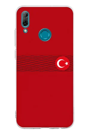 Huawei P Smart 2019 Uyumlu Türk Milli Takım Izgara Desenli Forma Baskılı Silikon Kılıf