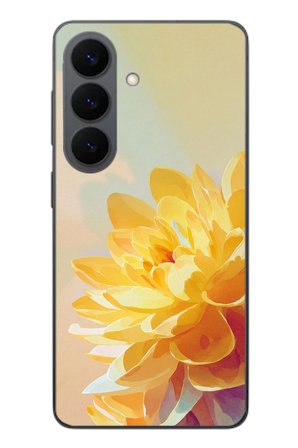 Samsung Galaxy S26 Uyumlu Sarı Çiçek Baskılı Silikon Kılıf