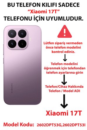 Xiaomi 17T Uyumlu Mor Gökyüzü ve Uçan Balon Baskılı Silikon Kılıf
