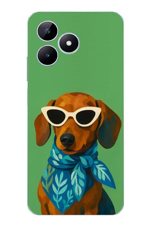 Realme Note 50 Uyumlu Cool Dachshund Köpek Baskılı Silikon Kılıf