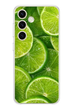 Samsung Galaxy S25 Uyumlu Misket Limonu Lime Desenli Yaz Temalı Baskılı Silikon Kılıf