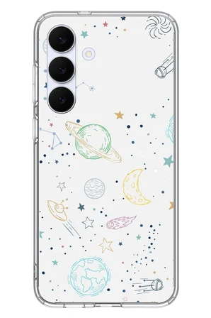Samsung Galaxy S25 FE Uyumlu Uzay Yolculuğu Baskılı Silikon Kılıf