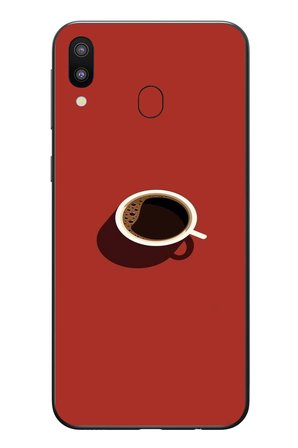 Samsung Galaxy M20 Uyumlu Sade Kahve Kupası Baskılı Silikon Kılıf