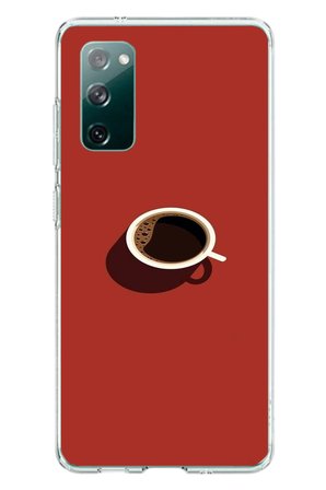 Samsung Galaxy S20 FE Uyumlu Sade Kahve Kupası Baskılı Silikon Kılıf