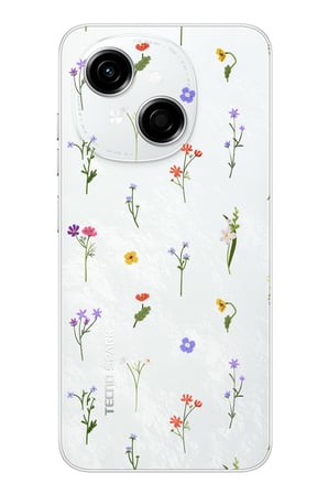 Tecno Spark GO 1 Uyumlu Minik Kır Çiçekleri Baskılı Silikon Kılıf