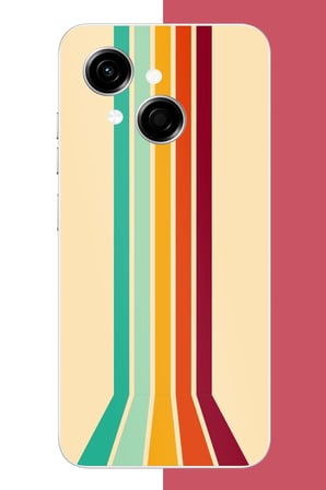 Tecno Spark GO 1 Uyumlu Retro Renk Şeritleri Baskılı Silikon Kılıf