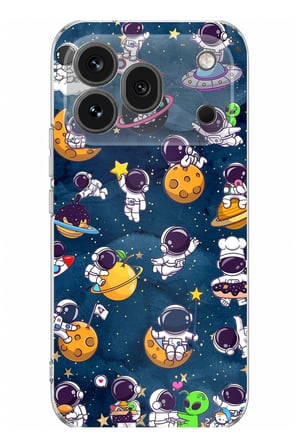 Honor 600 Pro Uyumlu Minik Astronotlar Uzayda Baskılı Silikon Kılıf