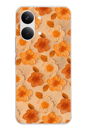 POCO X8 Pro Max Uyumlu Turuncu Papatyalar Baskılı Silikon Kılıf